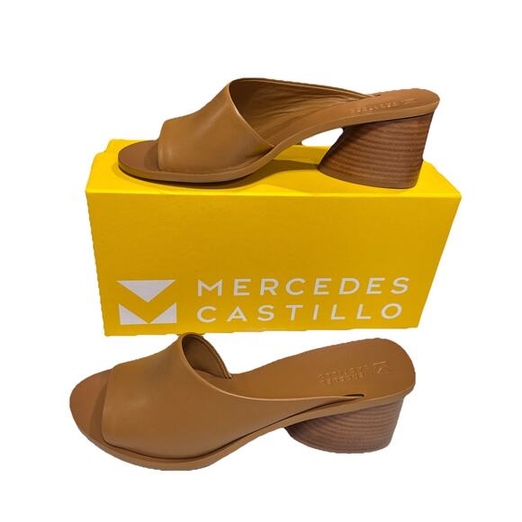 Mercedes Castillo Olga Women’s Sandals Size US 10 EU 40 Walnut Silk Nappa - Picture 1 of 10
